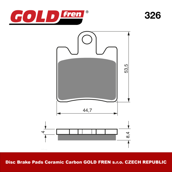 Изображение Тормозные колодки Gold Fren S3 326 (FA423/4)
