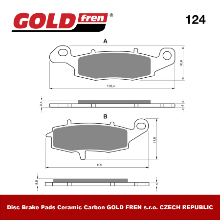 Изображение Тормозные колодки Gold Fren S3 124 (FA231)