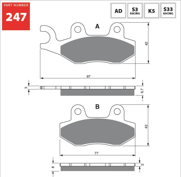 Изображение Тормозные колодки Gold Fren S33 247 (FA214/2, FA228)