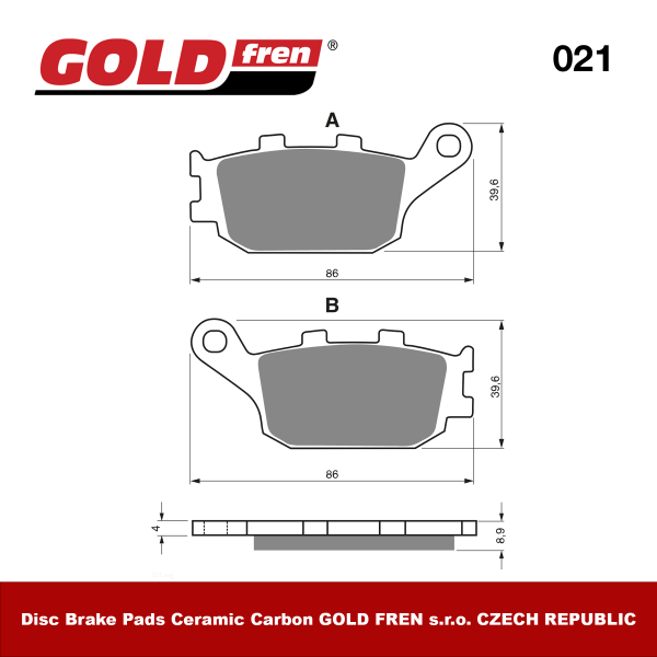 Изображение Тормозные колодки Gold Fren S33 021 (FA174)