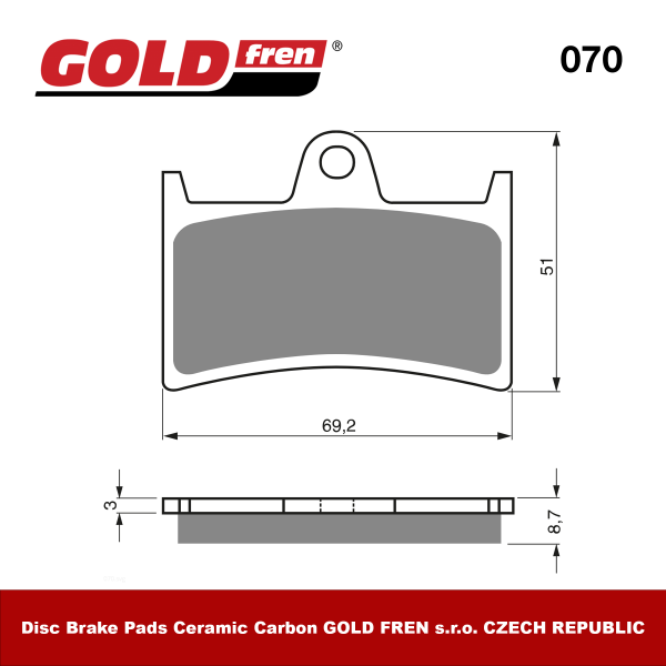 Изображение Тормозные колодки Gold Fren S33 070 (FA168, FA252, FA380)