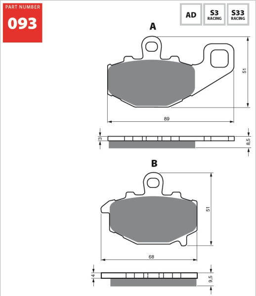 Изображение Тормозные колодки Gold Fren S33 093 (FA192)