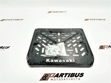 Изображение Рамка для номера мотоцикла нового образца Kawasaki 19х14см